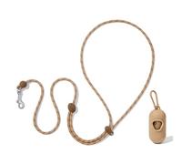 VETRESKA Crossbody Hands Free Dog Leash, 5FT Adjustable Rope Leash for Small Medium Dogs, Waist Multifunctional Leashes for Walking, No Pull Dog Leashes with Bag Dispenser, 2 in1 Walk Set (Coffee)