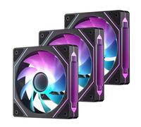 Vetroo L120 3-Pack 120 mm ARGB Case Fan with Infinite Mirror Design & PWM Smart Control, Hydraulic bearing, Nine Blades Design & 8 Rubber Pads for Low-Noise Operation - Black