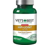 Vet's Best Advanced Dog Hip & Joint Tablets with Glucosamine & Chondroitin, 60 Chewable