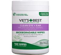 Vet's Best Clean Eye and Ear Biodegradable Professional Wipes for Dogs and Cats