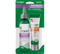 Vet's Best Dog Ear Cleaner Kit. 2 Pack Wash 118ml and Dry 59ml