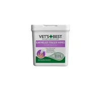 Vet's Best Ear Relief Finger Wipes | Ear Cleansing Finger Wipes for Dogs | Sooths & Deodorizes | 50 Disposable Wipes