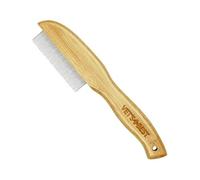 Vet's Best Flea Comb | Real Bamboo with Contour Grip Handle | for Dogs and Cats, Brown