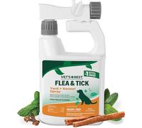 Vet's Best Natural Flea and Tick Yard and Dog Kennel Spray, Plant Safe Tick Spray for Yard with Ready-to-Use Hose Attachment, Mosquito Repellent with Natural Oils, Flea Prevention for Dogs, 32 Ounce