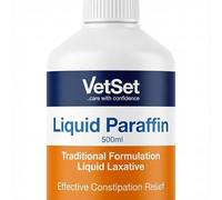 VetSet Liquid Paraffin for Dogs and Horses | Dog Laxative for Constipation Relief | Veterinary Faecal Softener and Digestive Aid for Dogs, Cats, Horses, Livestock and Pets | 500ml (Pack of 1)