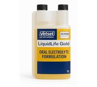 VetSet LiquidLife Gold |Foal & Calves Electrolyte Solution |Oral Rehydration & Energy Supplement for Calves, Lambs & Pigs |Restores Fluids, Salts & Vitality After Dehydration, Scours or Stress 1 Litre