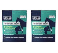 VetSet PolDress Horse Hoof Poultice (2-Pack) | Vet-Approved Hoof & Wound Dressing for Horses | Treats Abscess, Swelling, Infection | Hot, Cold, or Dry Use | 15cm x 14cm Pads