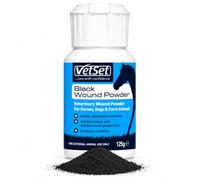 VetSet Wound Powder 125g | Traditional Veterinary Wound Powder for Horses, Dogs & Farm Animals | Highly Absorbent Formula with Antimicrobial & Antibacterial Properties (Black)