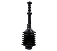 VETTA Professional Bellows Accordion Toilet Plunger, High Pressure Thrust Plunge Removes Heavy Duty Clogs from Clogged Bathroom Toilets, All Purpose Commercial Power Plungers for Any Bathrooms, Black