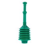 VETTA Professional Bellows Accordion Toilet Plunger, High Pressure Thrust Plunge Removes Heavy Duty Clogs from Clogged Bathroom Toilets, All Purpose Commercial Power Plungers for Any Bathrooms, Green
