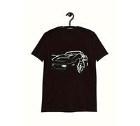 Vette C3 Men's Muscle Car Sketch Line Art 220g Heavyweight Cotton Slim Fit Tee with Heat Transfer Print T Shirt Multicolor
