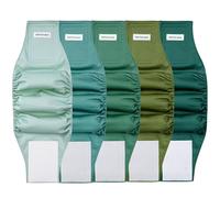 Vettisnaps 5 Pack Dog Diapers Male Reusable Belly Bands Washable for Medium Male Dogs, High Absorbency for Puppy & Doggy, Size M