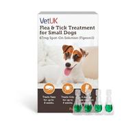 VetUK Flea & Tick Treatment for Small Dogs 2-10kg, Spot-On, 4 Pipettes