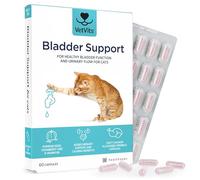 VetVits Bladder Support for Cats (60 capsules) | Helps reduce indoor accidents | Bladder complex with pumkin seed, D-mannnise and cranberry