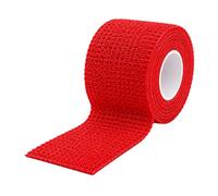 Vetwrap Plain Cohesive Bandage, Self-Adhering, Flexible Compression Support, for Medical, Veterinary, Equine, and First Aid Use, 5 cm, 7.5 cm, 10 cm (Red, 10cm x 4.5m)