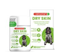 Vetzyme Dry Skin Tablets for Dogs (30 Tablets) - Dry and Itchy Skin Re
