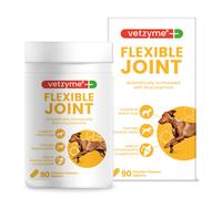 Vetzyme Flexible Joint Supplements for Dogs (90 Tablets) - Hip and Joint Care with Glucosamine, Tasty Chicken Flavour