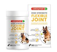 Vetzyme High Strength Flexible Joint Supplements for Senior Dogs (90 Tablets) - Hip and Joint Care with Chondroitin and Glucosamine, Tasty Chicken Flavour