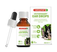 Vetzyme Veterinary Ear Drops for Dogs, Cats and Small Pets - Antibacte