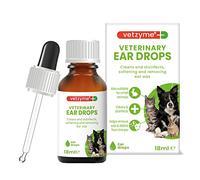 Vetzyme Veterinary Ear Drops for Dogs, Cats and Small Pets - Antibacterial Formula Soothes Irritation (18ml)