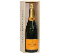 Veuve Clicquot Yellow Label Champagne 75cl, In a Wooden Champagne Gift Box - Champagne Gift Set Birthday Gift Sets for Women, Men, Couples or Best Friend Champagne Gift Set