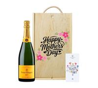 Veuve Clicquot Yellow Label Champagne Mum Gift Set with Chocolate - 75cl | 12% ABV | Luxury Champagne Gift for Mum
