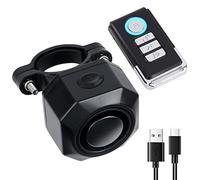 VEUWOLM Bike Alarm with Remote Wireless Anti-Theft Bicycle Alarm IP65 Waterproof 110dB Loud USB-C Rechargeable Vibration Sensor with Charging Cable Installation Tools for Bike, Motorcycle, Scooter etc