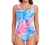 Vevarble Swimming Costume Women Sporty U Back One Piece Swimsuit Athletic Shaping Swimwear Bathing Suits FENLANZR,M