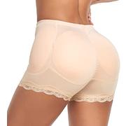 Vevarble Women Padded Butt Lifter Shapewear Control Knickers Underwear Lace Hip Enhancer Shorts Beige/S