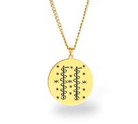 Vevê Voodoo Necklace - Lwas Symbols Pendant in Stainless Steel (Silver, Gold or Black) • Afro-Caribbean Spiritual Amulet of Protection, Magic and Faith, 3,5 cm de diâmetro x 3 mm de espessura