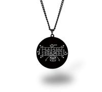 Vevê Voodoo Necklace - Lwas Symbols Pendant in Stainless Steel (Silver, Gold or Black) • Afro-Caribbean Spiritual Amulet of Protection, Magic and Faith, 3,5 cm de diâmetro x 3 mm de espessura