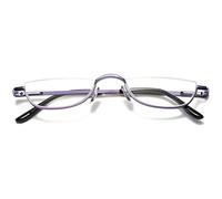 VEVESMUNDO Half Moon Reading Glasses Metal Spring Hinges Metal Semi Half Lens Frame Readers for Men Women