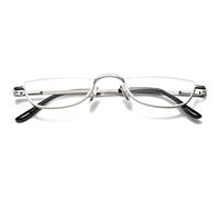 VEVESMUNDO Half Moon Reading Glasses Metal Spring Hinges Metal Semi Half Lens Frame Readers for Men Women
