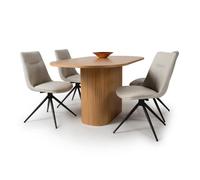 vevey dining table oval in natural oak 4 buxton natural chairs