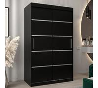 vevey i wooden wardrobe 2 sliding doors 120cm in black