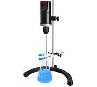 Vevitts Electric Overhead Stirrer LCD Digital Lab Mixer Time and Speed Adjustable Stirring Lab Mixer 100-2000RPM 20L Electric Overhead Mixer