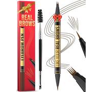 Vevivia Beauty Eyebrow Pen - Microblading eyebrow pencil with Micro-Fork Tip & Precision Tip for Natural Brows, Eyebrow Pencils for Women, Dual-Ended Brow Brush, Waterproof, Brown