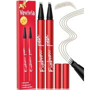 Vevivia Beauty Eyebrow Pencils for Women - Eyebrow Pen 2 Pack, Precise 4-Tip Brow Pencil for Natural-Looking Fuller Brows, Hair-Like Strokes for All Brow Types, Last All-Day Brow Pen, Light Brown