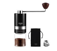 VEVOK Chef Manual Coffee Grinder Hand Coffee Grinder 6 External Adjustable Setting Stainless Steel Conical Burr Coffee Mill Portable Hand Crank Coffee Bean Grinder Fine for Espresso