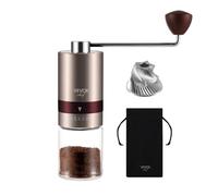 Vevok Chef Manual Coffee Grinder with 6 External Adjustable Coarseness for Espresso to French Press, Stainless Steel Conical Burr, Ideal for Home, Office or Travelling, Rose Gold
