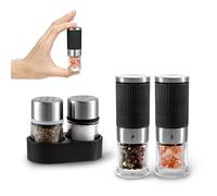 VEVOK CHEF Mini Salt and Pepper Grinder set with 2 Small Salt and Pepper Shakers Portable Cute Tiny Spice Grinder Pepper Mill Salt Grinder for Travel, Work, Camping, Party, School, Lunch Box