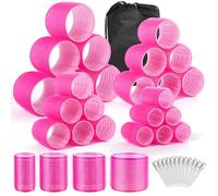 VEVOQIM 49PCS Hair Rollers with Clips, Hair Roller with 4 Sizes 64mm 44mm 33mm 25mm,Large Hair Roller with 24PCS Clips and Bags,Hair Rollers for Long Medium Short Volume Bangs Hair