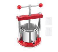 VEVOR 0.44 Gal/1.65L Fruit Wine Press, 2 Stainless Steel Barrels, Manual Juice Maker, Cider Apple Grape Tincture Honey Olive Oil Making Press with T-Handle for Outdoor Kitchen Home