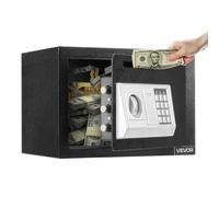 VEVOR 0.6 Cubic Feet Drop Safe, Drop Slot Safe Box with Password and Turn Knob, Heavy Duty Compact Cash Depository Box with a Front Lock Slot for Cash, Bank Slips, Jewelry, Documents, Bills, Black