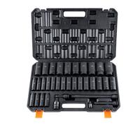 VEVOR 1/2" Drive Deep Impact Socket Set, 34pcs Socket Set Metric （8-36mm） 6 Point Cr-MO Alloy Steel for Auto Repair, Rugged Construction, Includes Heavy Duty Storage Case
