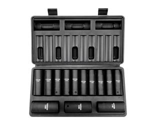 VEVOR 1/2" Drive Impact Socket Set, 13 Piece Deep Socket Set Metric 10-24mm, 6 Point CR-V Alloy Steel for Auto Repair, Easy-to-Read Size Markings, Rugged Construction, Includes Storage Case