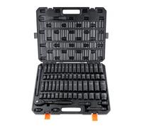 VEVOR 1/2" Drive Impact Socket Set, 65 Piece Socket Set SAE 3/8" to 1-1/4" and Metric 10-24mm, 6 Point Cr-V Alloy Steel for Auto Repair, Easy-to-Read Size Markings, Rugged Construction, Storage Case