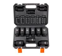 VEVOR 1/2" Drive Impact Socket Set, 9 Piece Deep Socket Set Metric 29-38mm, 6 Point Cr-Mo Alloy Steel for Auto Repair, Easy-to-Read Size Markings, Rugged Construction, Includes Storage Case