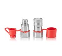 VEVOR 1/2" Flat Face Hydraulic Couplers 3/4 SAE Skid Steer Couplers 2 Dust Caps