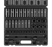 VEVOR Impact Socket Set 1/2 Inches 43 Piece Impact Sockets, Standard Socket Assortment, 1/2 Inches Drive Socket Set 6-Point Sockets Metric 9-30mm (Sta